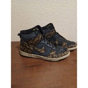 RARE-Nike Dunk HI Skinny Liberty Olive Sandtrap Black Sneakers Shoes Womens 7